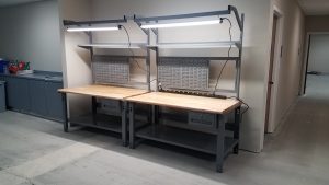 Tech bench, tek bench, LED lighting, Lab workbench, lab tech